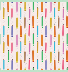 Colorful Pencils Seamless Pattern In A Row