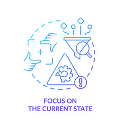 Focus On Current State Blue Gradient Icon