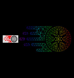 Rainbow Gradiented Polygonal Net Bolide Car Wheel