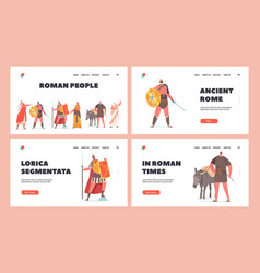 Roman People Landing Page Template Set Ancient