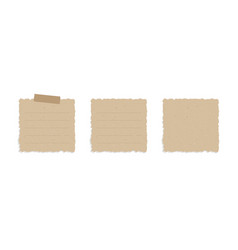 Square Vintage Brown Torn Paper Set Recycled Memo