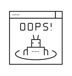 Oops Web Error Line Icon