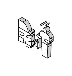 Pedestrian Sensor Isometric Icon