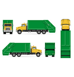 Realistic Garbage Truck Mockup