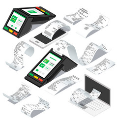 Receipt Bill Isometric Set