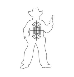 Target Cowboy Iconoutline Logo Isolated