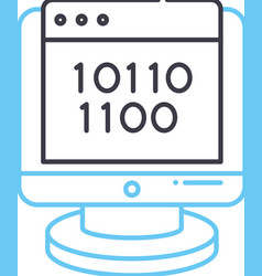 Binary Code Line Icon Outline Symbol