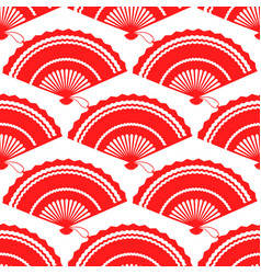 Red silk chinese fan Royalty Free Vector Image