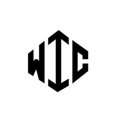 Wic Letter Logo Design With Polygon Shape