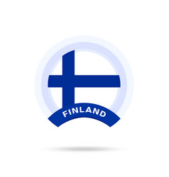 Finland National Flag Circle Button Icon Simple