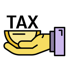 Half Tax Size Icon Color Outline