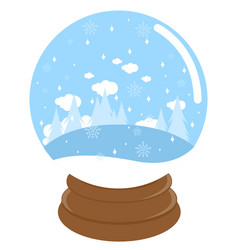 Winter Landscape Inside A Snow Globe