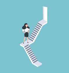 Woman Walking Up Staircase Concept