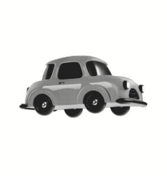 3d Halftone Toy Car Black