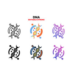 Dna Icon Set With Different Styles