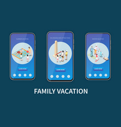 Family Vacation Isometric Mobile App