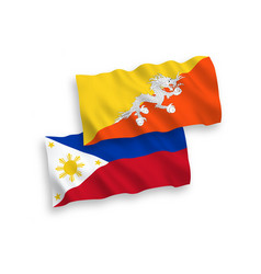 Flags Of Kingdom Of Bhutan And Philippines