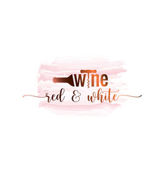 Wine Bottle Watercolor Logo On White Background