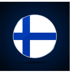 Finland National Flag Circle Button Icon Simple