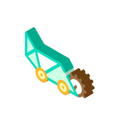 Lawn Mower Isometric Icon Color