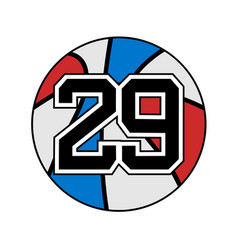 Ball Of Basketball Symbol With Nubmer 29