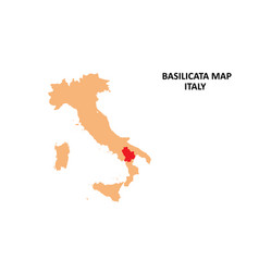 Basilicata Regions Map Highlighted On Italy Map