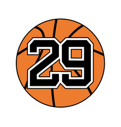 Ball Of Basketball Symbol With Nubmer 29