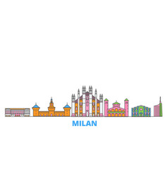 Italy Milan Line Cityscape Flat Travel