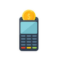 Pos Terminal Icon Flat Money Pay