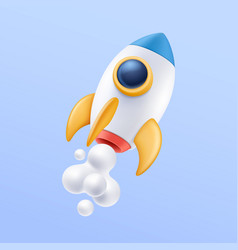 Space Rocket With Smoke 3d Icon