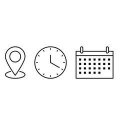 Time Date And Address Icon Line Art Style