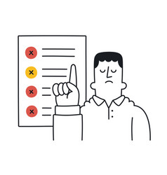 Upset Man Pointing To To-do List With Checkboxes