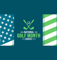 August Is National Golf Month Background Template