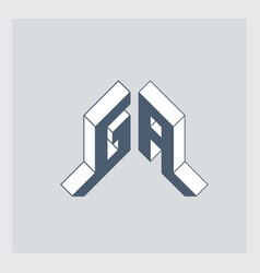 G And A - Monogram Or Logotype Isometric 3d Font