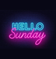 Hello Sunday Sign On Brick Wall Background