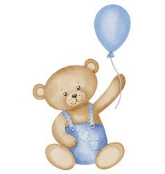 Teddy Bear With Balloon Watercolor