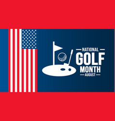 August Is National Golf Month Background Template