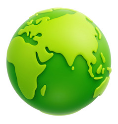 Green Cartoon Planet Earth 3d