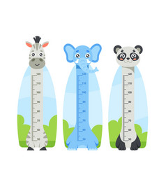 Kids Growth Meters With Zebra Elephant And Panda