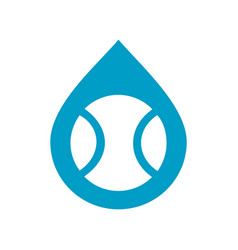 Water Drop And Tennis Ball Logo Icon Design