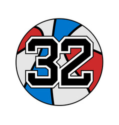 Ball Of Basketball Symbol With Number 32