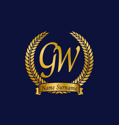 Initial Letter G And W Gw Monogram Logo Design