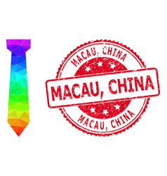 Round Distress Macau China Stamp