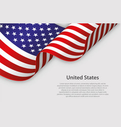 3d Ribbon With National Flag United States