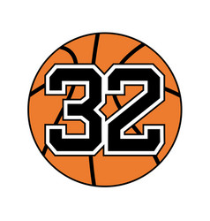 Ball Of Basketball Symbol With Number 32