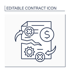 Contract Breach Line Icon