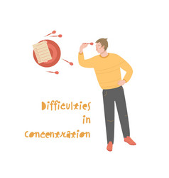 Difficulty In Concentration Design Cartoon