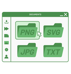 Desktop Interface Window With Folders Shape Icon