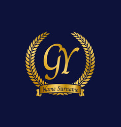 Initial Letter G And Y Gy Monogram Logo Design