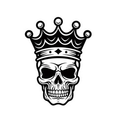 King Human Skull With Crown Concept Logo